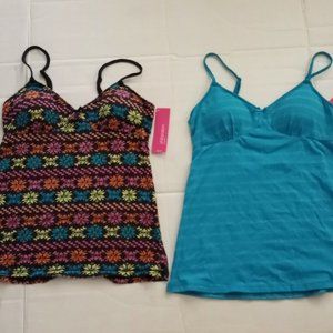 2 -  XS xhilaration padded sleepwear removeable bra pads tank top cami NWT